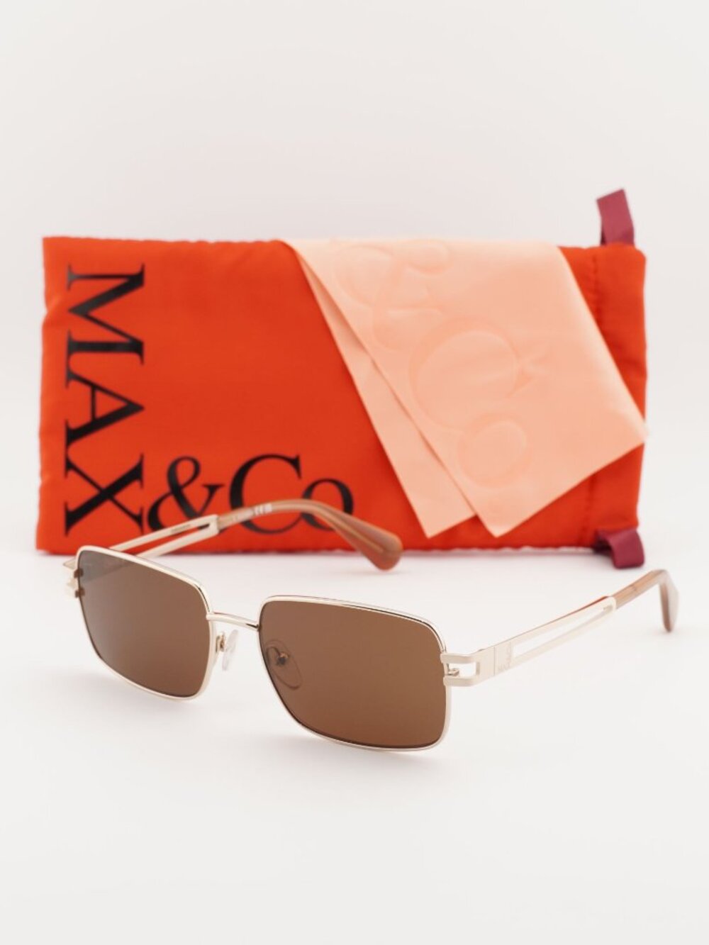 Max & Co MO0090 32E Rectangle Sunglasses - Gold / Brown
